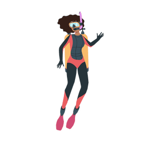 Woman diving clipart