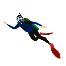 Man scuba diving clipart