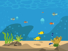 Fish under the sea vector