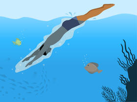 Man dive to the sea vector