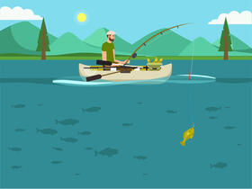 Man fishing vector