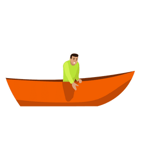 Man on the boat trying to help clipart