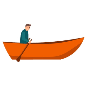 Man on the boat clipart