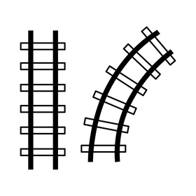 Model railroad drawing black and white clipart