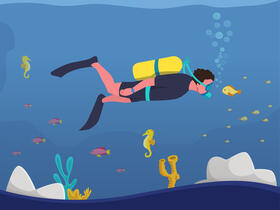 Scuba diving vector