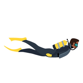 Man scuba diving clipart