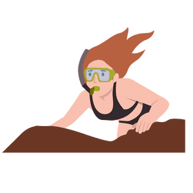 Woman snorkling clipart