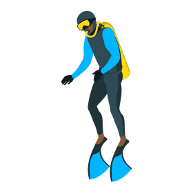 Man snorkling clipart