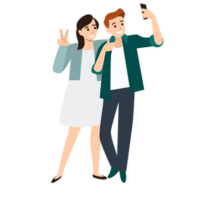 Couple selfie clipart