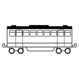 Model wagon drawing black and white clipart