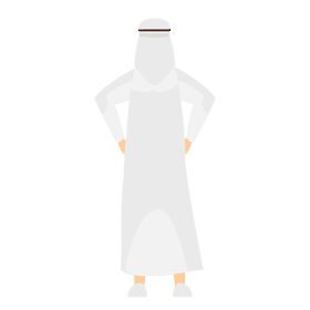 Arab man from back clipart