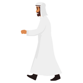 Arab man walking clipart