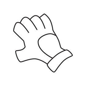 Climbing gloves drawing black and white clipart
