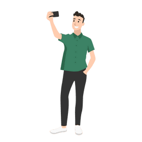 Man doing selfie clipart