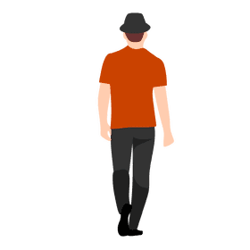 Man walking from back clipart