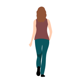 Woman walking from back clipart