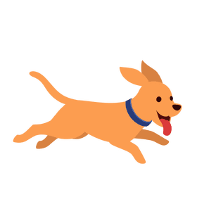 Cute dog running clipart