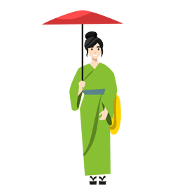 Woman on kimono clipart