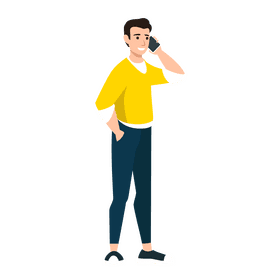 Man on phone clipart
