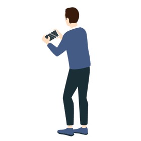 Man taking picture with phone clipart