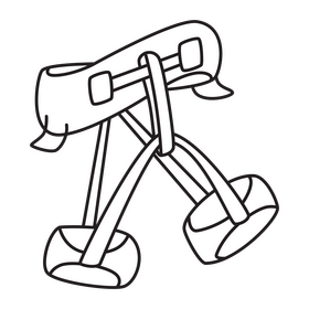 Climbing harness drawing black and white clipart