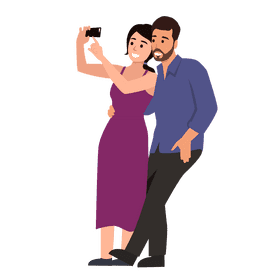 Couple selfie clipart