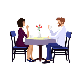 Couple dinner clipart