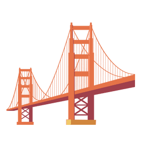 Golden bridge clipart