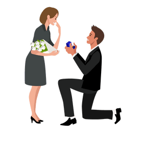 Wedding proposal clipart