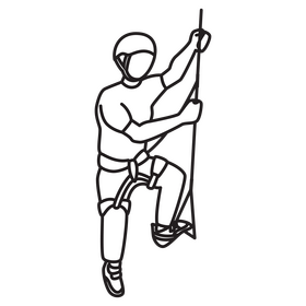 Climber drawing black and white clipart