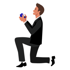 Man proposing his girlfriend clipart