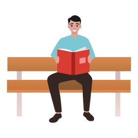 Man reading book clipart