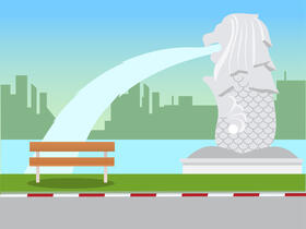 Merlion park vector
