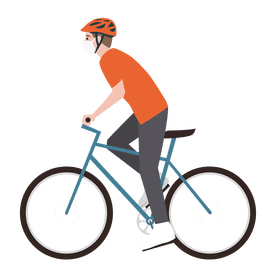 Man ridding bicycle clipart