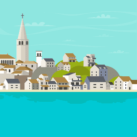 Croatia city lake vector