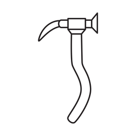 Ice axe for mountain climbing drawing black and white clipart