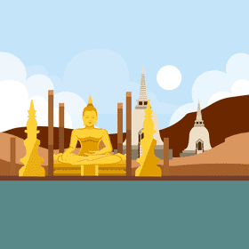 Thailand lake view vector