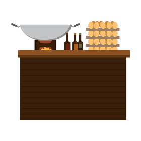 Traditional cooking set clipart