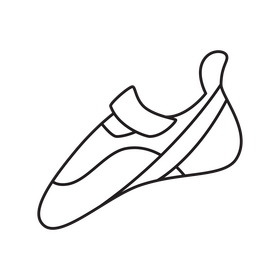 Climbing shoes drawing black and white clipart