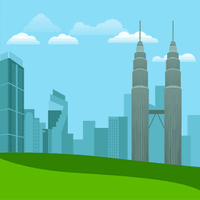 Twin tower park vector