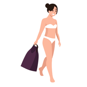 Woman bikini walk clipart