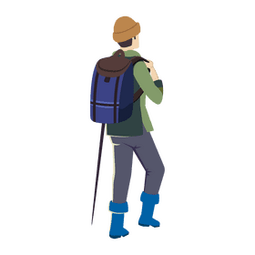 Man hiking clipart