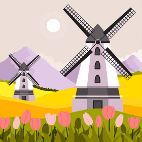 Countryside Netherlands vector