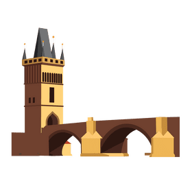 Prague bridge clipart