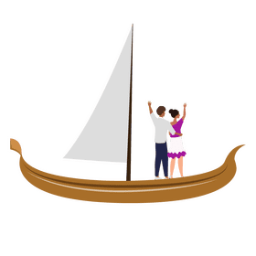 Couple at boat clipart
