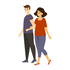 Couple walk clipart