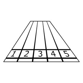 Running track drawing black and white clipart