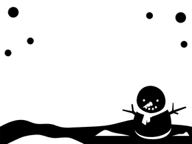 Snowman border black and white clipart