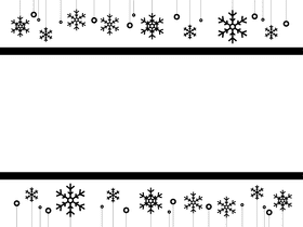 Snowflake Border black and white clipart