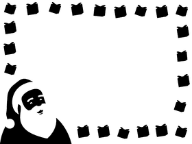 Santa Claus Border black and white clipart